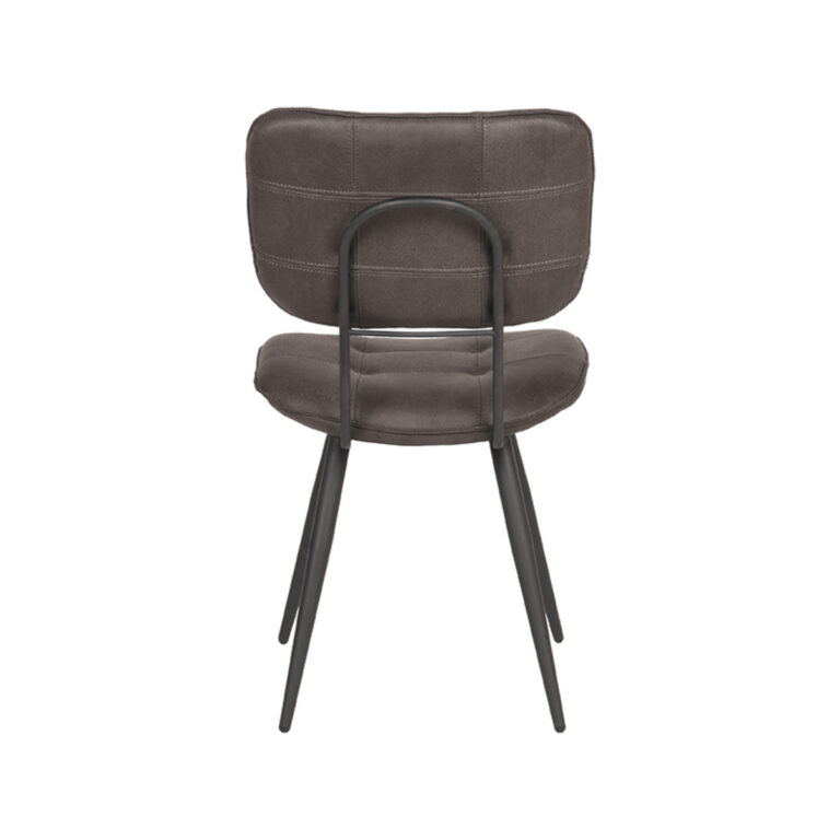 LABEL51 Eetkamerstoel Gus - Antraciet - Microfiber - Black Frame