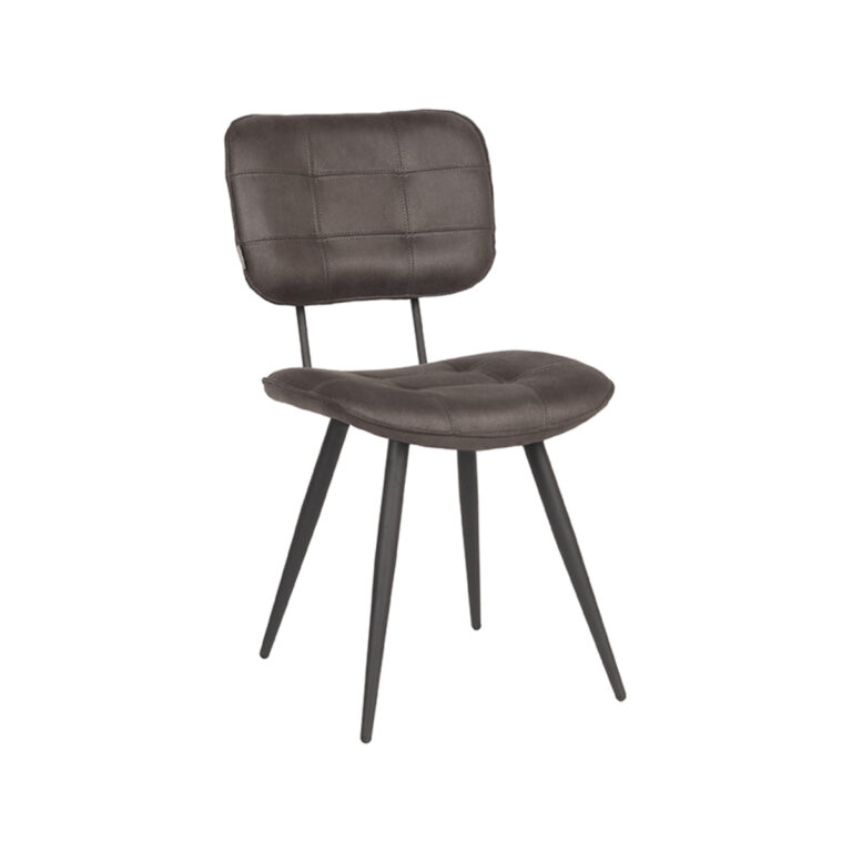 LABEL51 Eetkamerstoel Gus - Antraciet - Microfiber - Black Frame