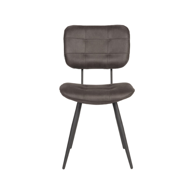LABEL51 Eetkamerstoel Gus - Antraciet - Microfiber - Black Frame