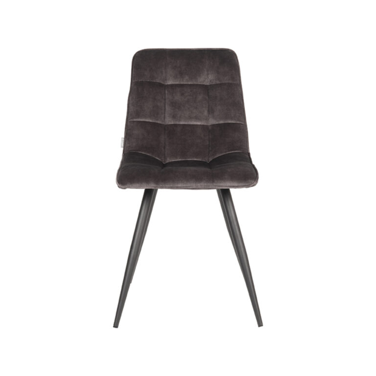 LABEL51 Eetkamerstoel Jelt - Antraciet - Velours - Black Frame