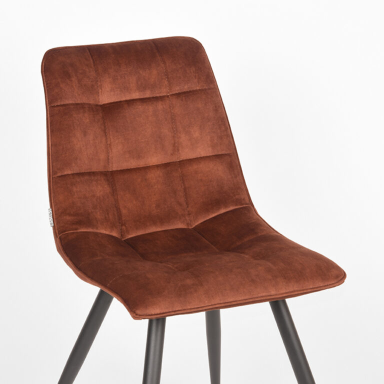 LABEL51 Eetkamerstoel Jelt - Rust - Velours - Black Frame