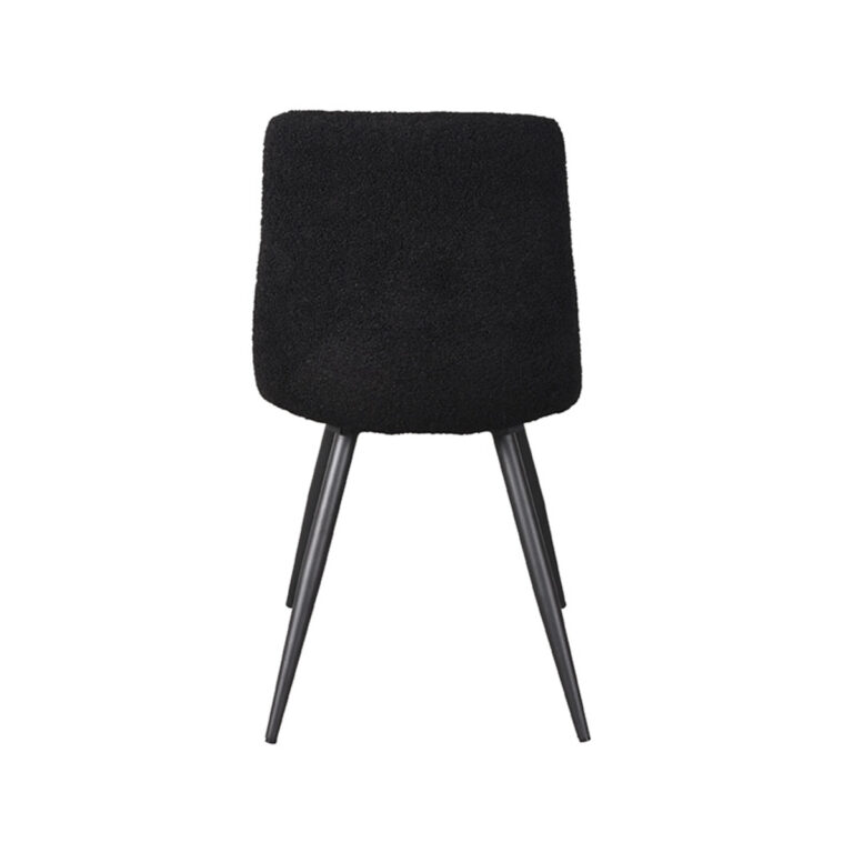 LABEL51 Eetkamerstoel Jep - Zwart - Teddy - Black Frame