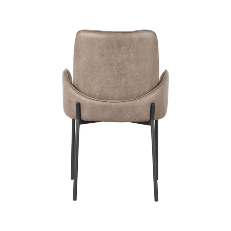 LABEL51 Eetkamerstoel Joni - Taupe - Micro Suede - Black Frame