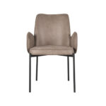 Eetkamerstoel_Joni_55x60x86_Cm_Taupe_Micro_Suede_Voorkant
