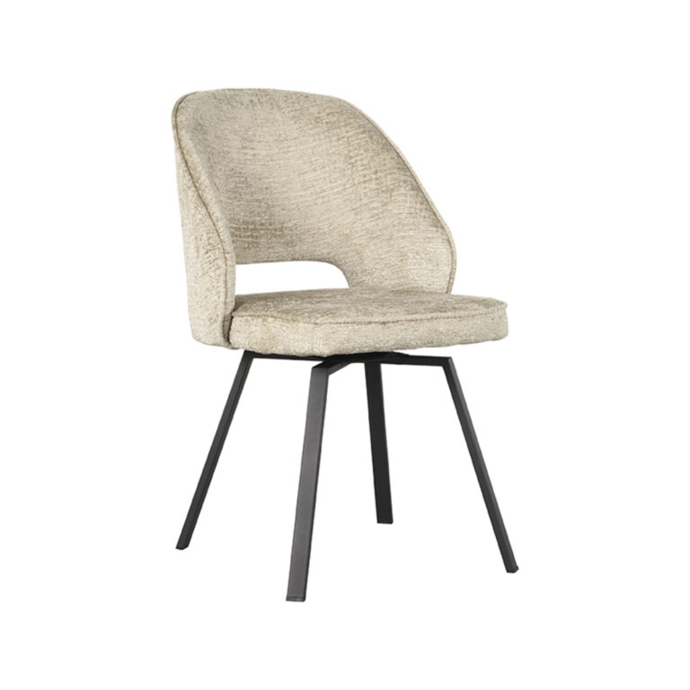LABEL51 Eetkamerstoel Lewis - Beige - Elegance - Black Frame