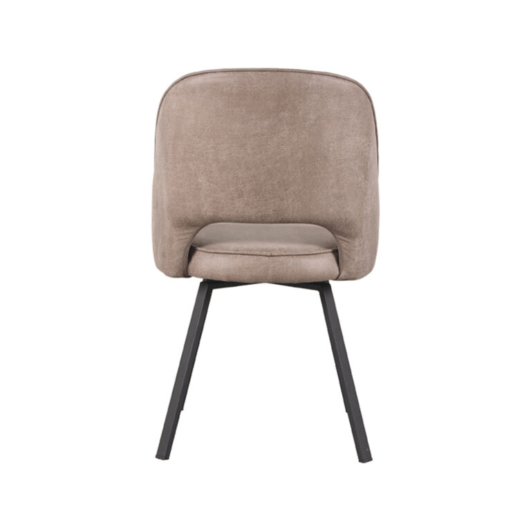 LABEL51 Eetkamerstoel Lewis - Taupe - Micro Suede - Black Frame