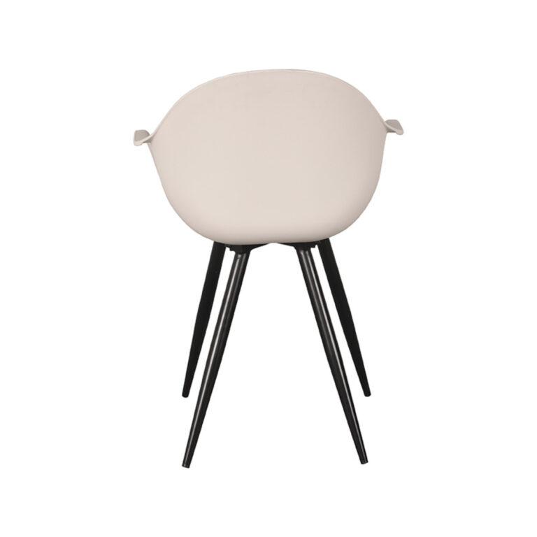 LABEL51 Chaise de salle à manger Luca - Sable - Plastique - Cadre Noir