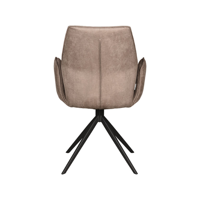 LABEL51 Eetkamerstoel Mellow - Taupe - Micro Suede - Black Frame