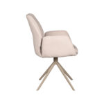 Eetkamerstoel_Mellow_58x63x92_cm_Naturel_Touch_Taupe_Metaal_Zijkant_1