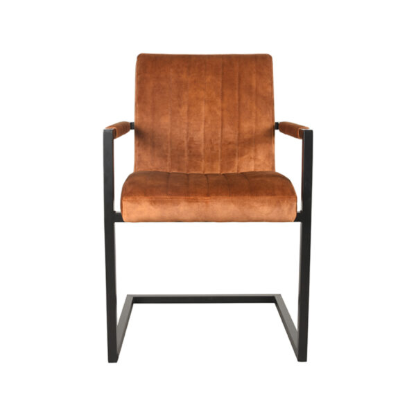 Eetkamerstoel_Milo_Oker_Velours_55x55x85_Cm_Voorkant
