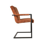 Eetkamerstoel_Milo_Oker_Velours_55x55x85_Cm_Zijkant