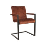 Eetkamerstoel_Milo_Rust_Velours_55x55x85_Cm_Perspectief