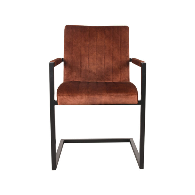 LABEL51 Eetkamerstoel Milo - Rust - Velours - Black Frame