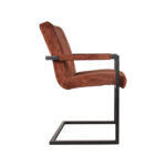 Eetkamerstoel_Milo_Rust_Velours_55x55x85_Cm_Zijkant