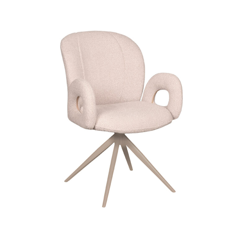 LABEL51 Eetkamerstoel Neo - Naturel - Boucle - Taupe Frame