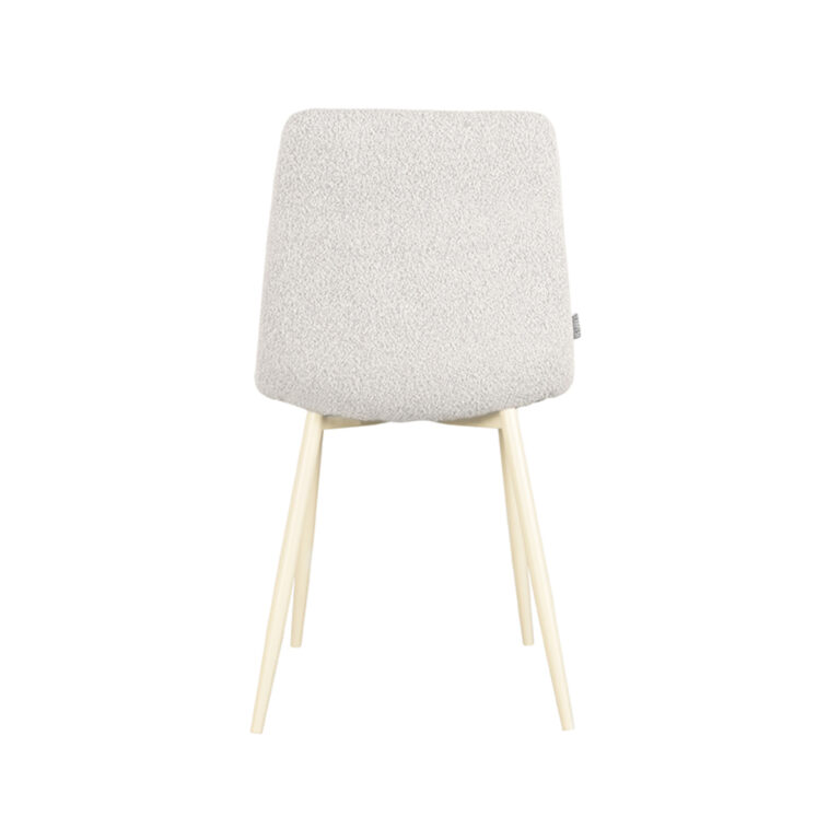 LABEL51 Eetkamerstoel Nino - Wit - Boucle - Shaded White Frame
