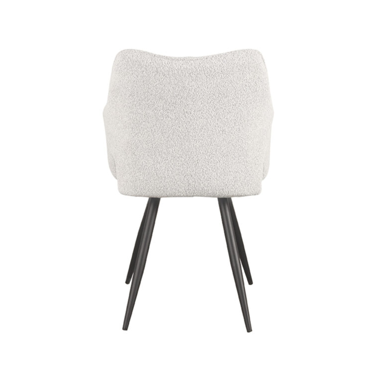 LABEL51 Eetkamerstoel Noud - Wit - Boucle - Black Frame