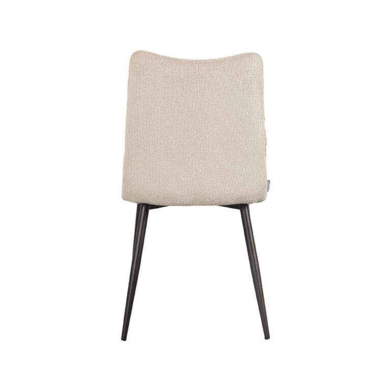 LABEL51 Eetkamerstoel Riv - Naturel - Stof - Black Frame