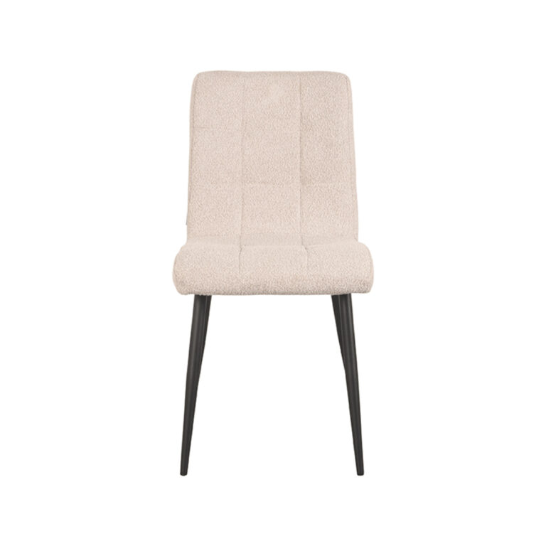 LABEL51 Eetkamerstoel Sam - Naturel - Boucle - Black Frame