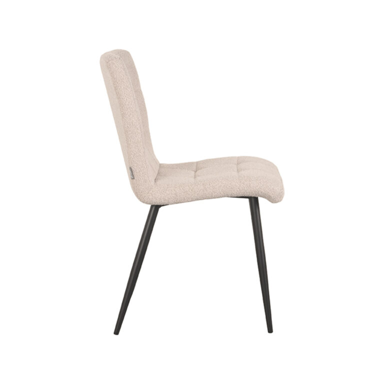 LABEL51 Eetkamerstoel Sam - Naturel - Boucle - Black Frame