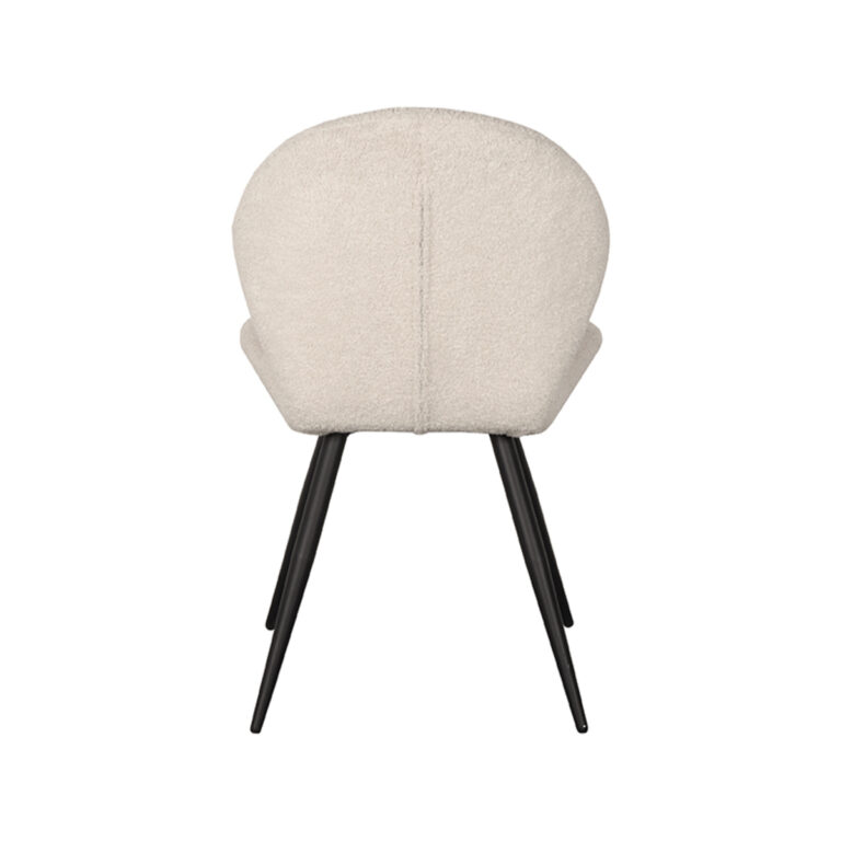LABEL51 Eetkamerstoel Sky - Ivory - Teddy - Black Frame