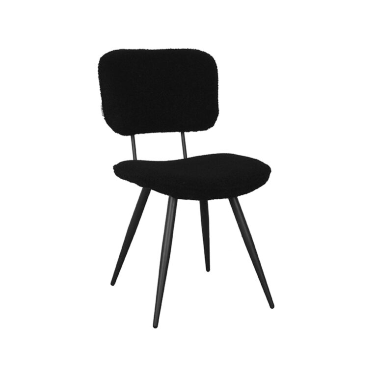 LABEL51 Eetkamerstoel Ted - Zwart - Teddy - Black Frame