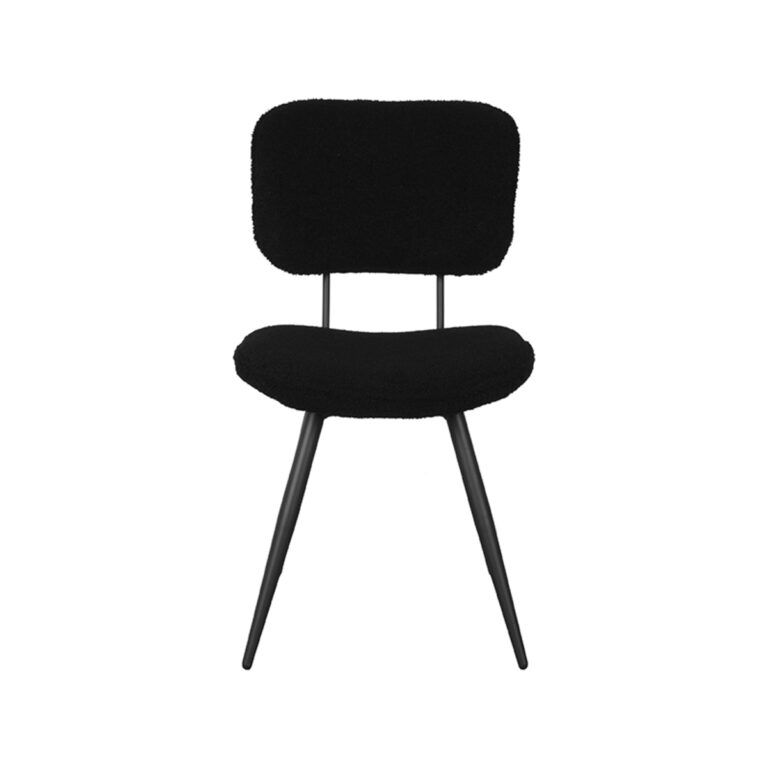 LABEL51 Eetkamerstoel Ted - Zwart - Teddy - Black Frame