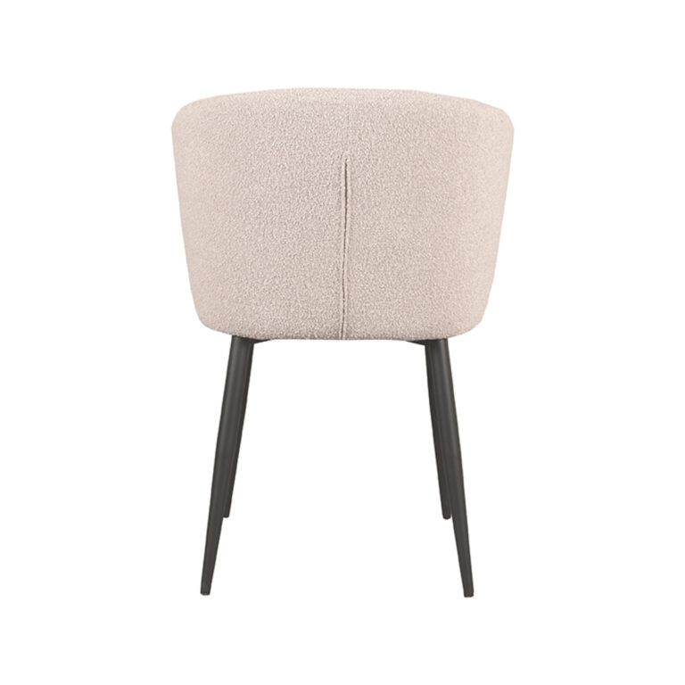 LABEL51 Eetkamerstoel Wave - Naturel - Boucle - Black Frame