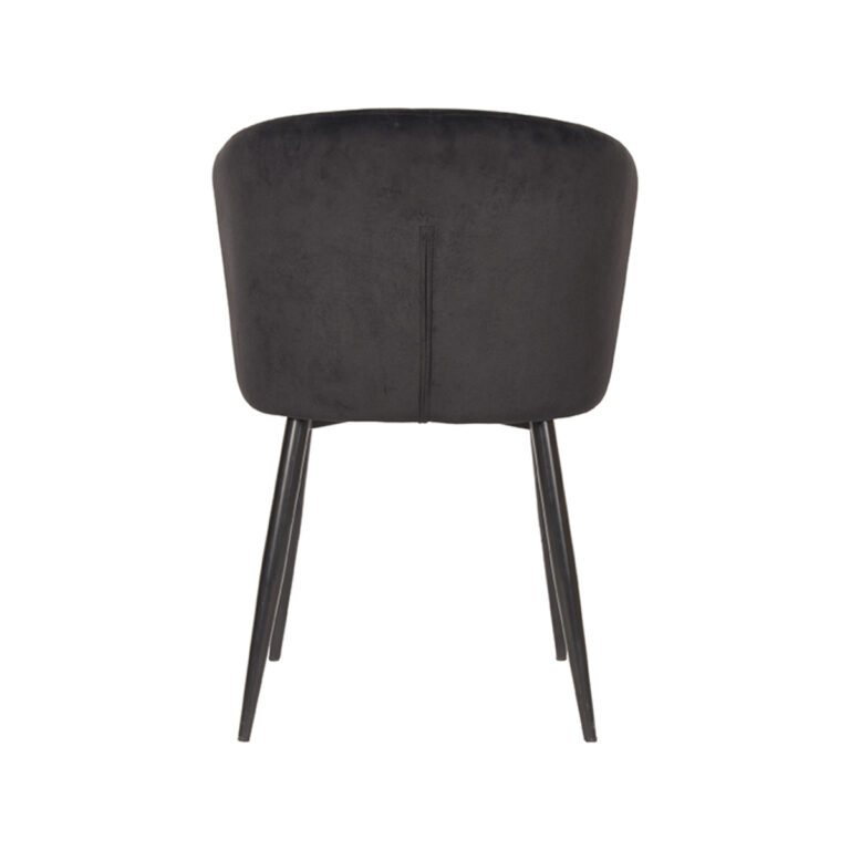 LABEL51 Eetkamerstoel Wave - Zwart - Fluweel - Black Frame