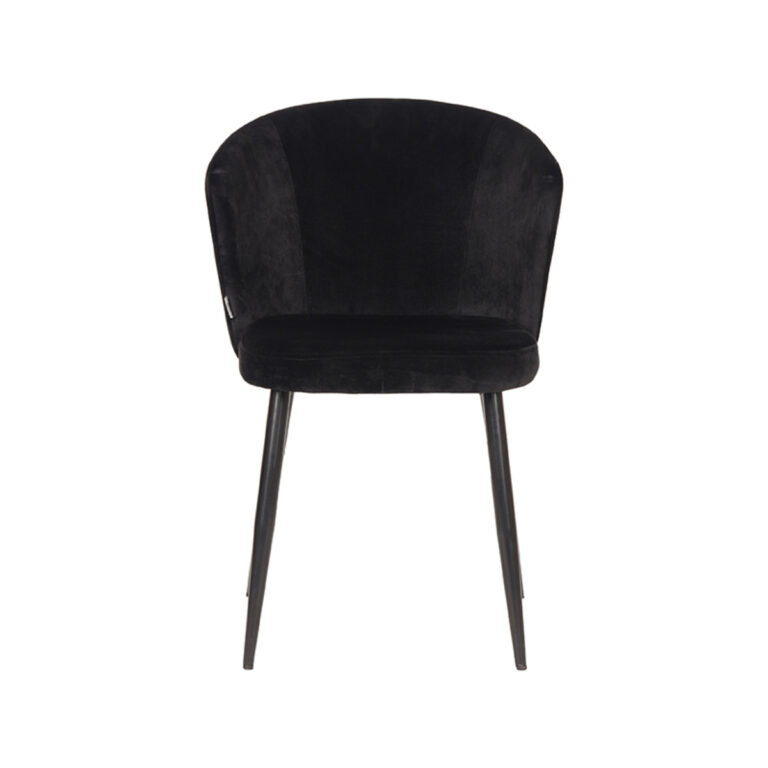 LABEL51 Eetkamerstoel Wave - Zwart - Fluweel - Black Frame