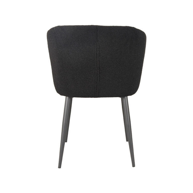 LABEL51 Eetkamerstoel Whirl - Zwart - Teddy - Black Frame