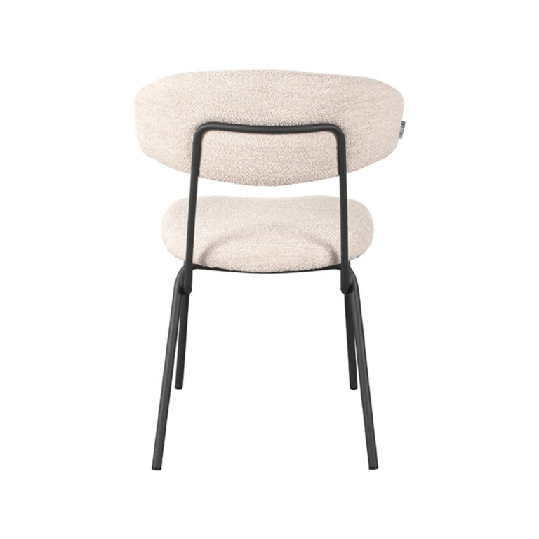 LABEL51 Eetkamerstoel Zack - Naturel - Boucle - Black Frame