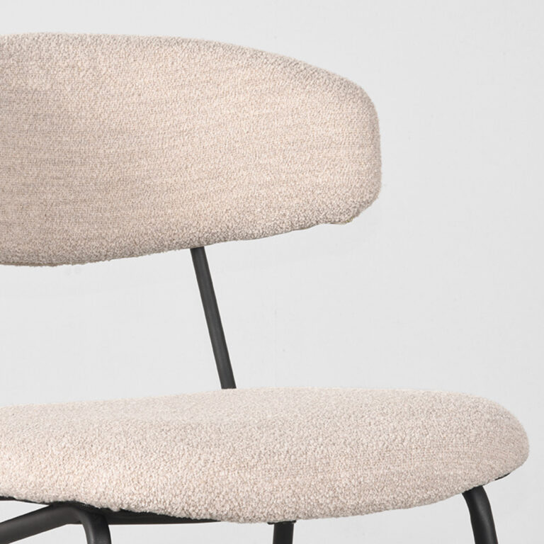 LABEL51 Eetkamerstoel Zack - Naturel - Boucle - Black Frame