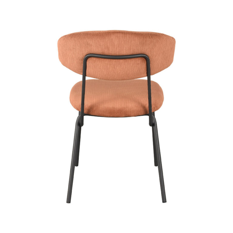 LABEL51 Eetkamerstoel Zack - Rust - Ribcord - Black Frame