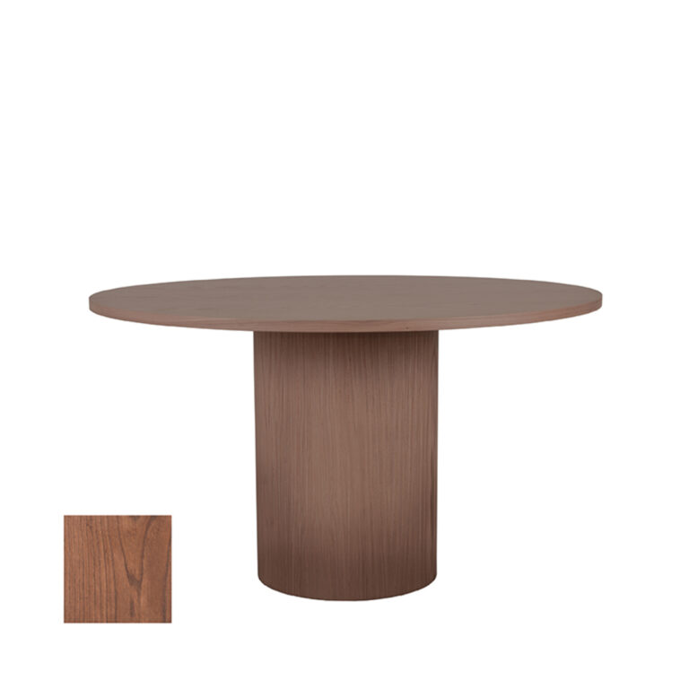 LABEL51 Eetkamertafel Oliva - Walnoot - Eiken - 130 cm - Rond