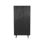 Hoge_Kast_Cotia_100x40x200_Cm_Zwart_Mangohout_Voorkant