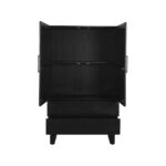 Hoge_Kast_Santos_2-Deurs_Zwart_Mangohout_94x40x160_cm_Voorkant2