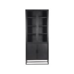 Hoge_Vitrinekast_Level_Zwart_Metaal_80x40x190_cm_Voorkant