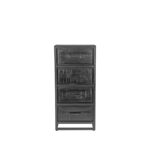 Ladekast_Chili_Zwart_Mangohout_50x30x105_cm_Voorkant