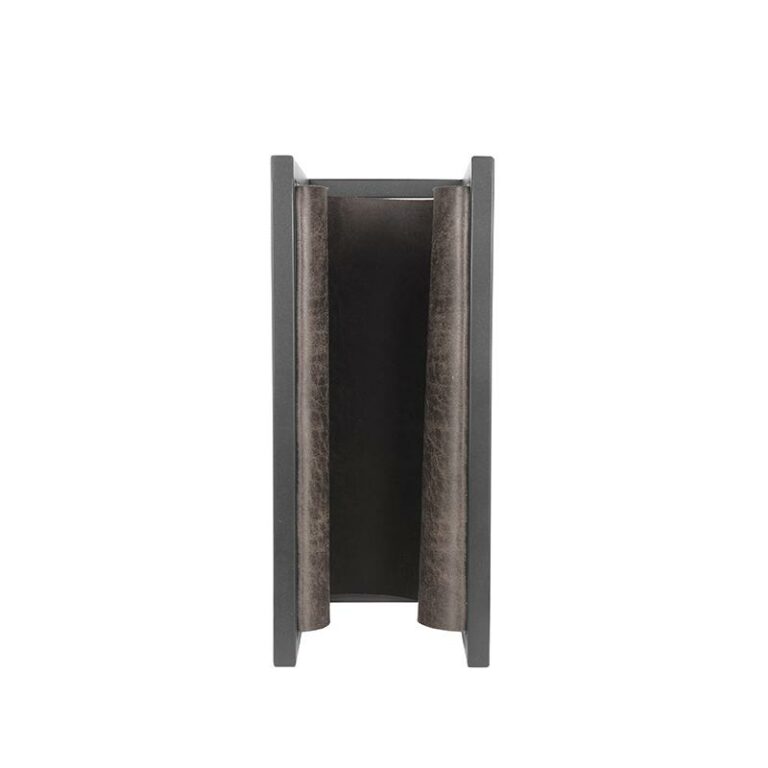 LABEL51 Magazinehouder - Antraciet - Leder - One Size