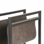 Magazinehouder_Antraciet_Leder_Zwart_Metaal_45x20x38_cm_Detail
