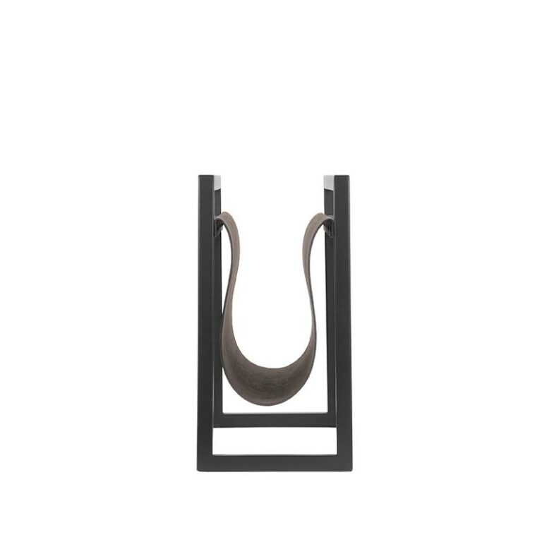 LABEL51 Magazinehouder - Antraciet - Leder - One Size