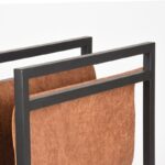 Magazinehouder_Cognac_Leder_Zwart_Metaal_45x20x38_cm_Detail