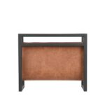 Magazinehouder_Cognac_Leder_Zwart_Metaal_45x20x38_cm_Vooraanzicht
