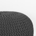 Poef_Gebreid_L_Antraciet_Katoen_70x70x35_cm_Detail