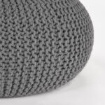 Poef_Gebreid_L_Donkergrijs_Katoen_70x70x35_cm_Detail_2