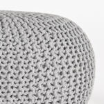 Poef_Gebreid_L_Lichtgrijs_Katoen_70x70x35_cm_Detail