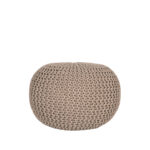 Poef_Gebreid_M_Beige_Katoen_50x50x35_cm_Voorkant_1