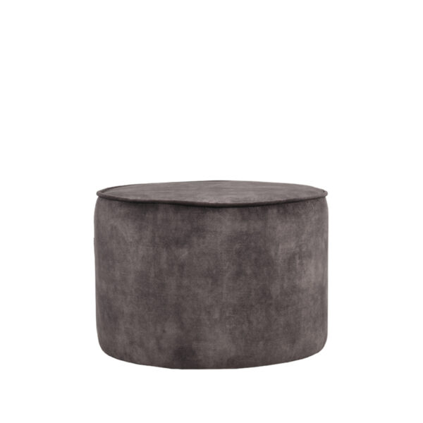 LABEL51 Poef Tibo - Antraciet - Velours - One Size