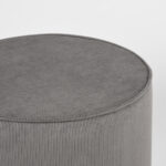 Poef_Tibo_Donkergrijs_Ribcord_55x55x40_cm_Detail